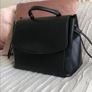 Zara structures bag in black. Fits a laptop.